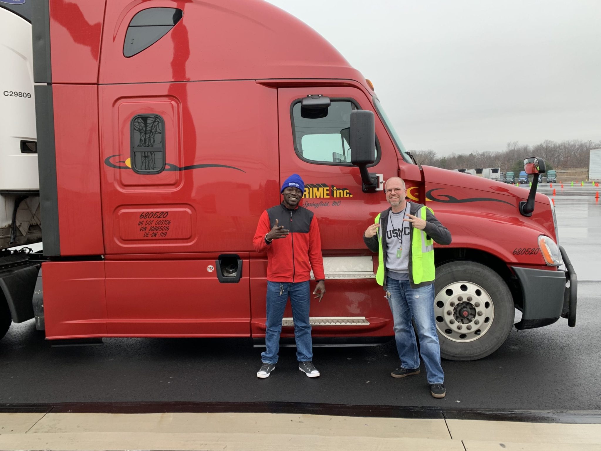 Drissa Samake & Jason Wirth during Class A CDL training.