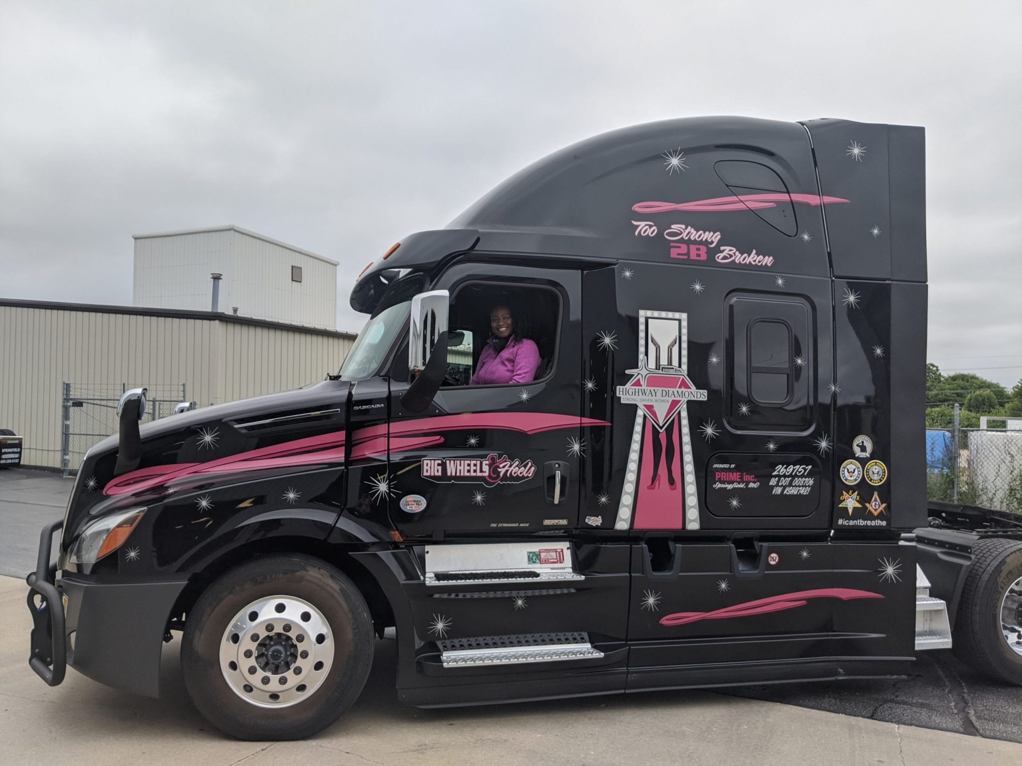 Prime independent contractor drives a Highway Diamonds themed truck. 